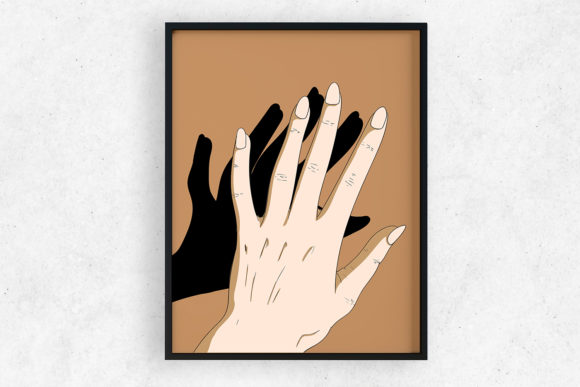 Art Print Wall Art Hands and Shadow Illustrations