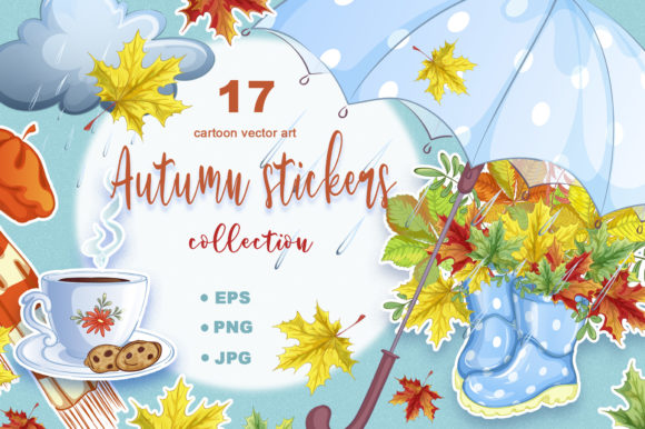 Autumn Vector Stickers for Illustrations