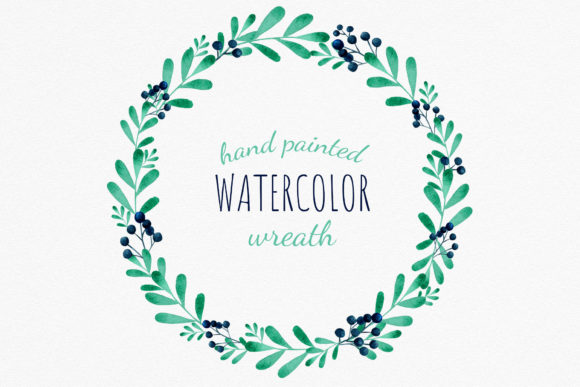 Blueberries and Mistletoe Wreath Clipart Review