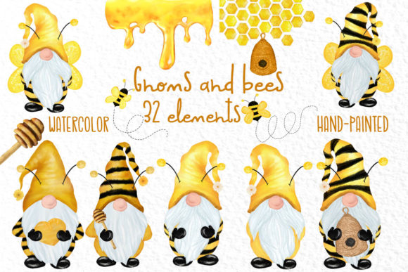 Bumble Bee Gnomes: Whimsical Illustrations