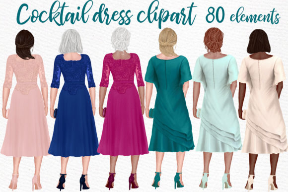 Cocktail Dresses Clipart Party Dresses Illustrations
