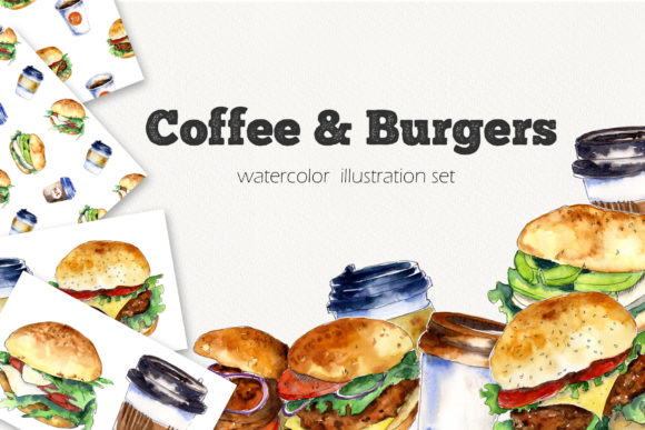 Coffee Burgers Collection Illustrations