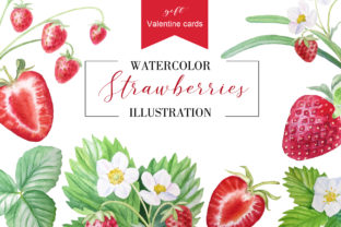 Erdbeere Valentinskarten Illustrations