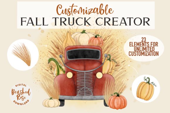 Fall Truck Custom Sublimation Creator & Illustrations