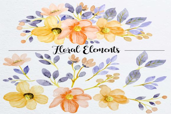 Floral Elements for Decoration: Illustrations