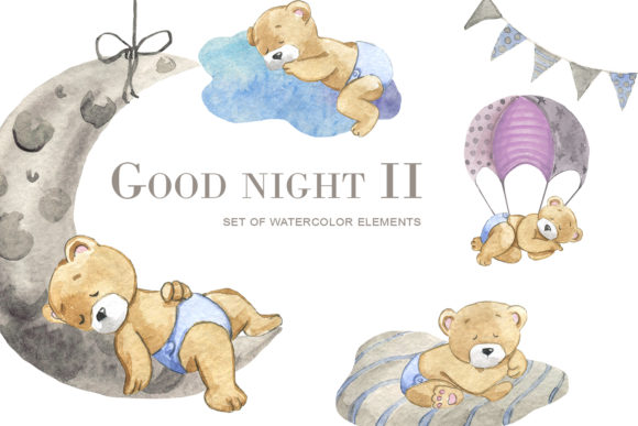 Good Night 2 Illustrations for Editorial Design