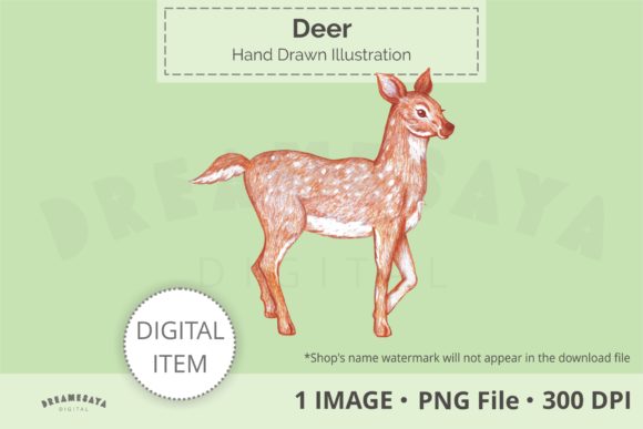 Hand Drawn Deer Png Clip Art Review
