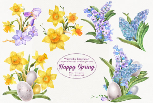 Happy Spring Illustrations for Content