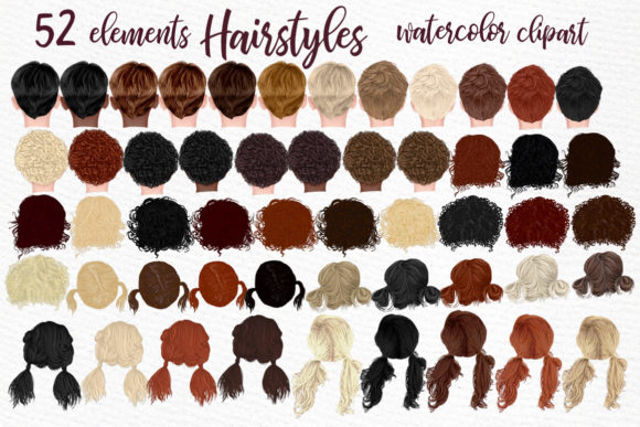 Kids Hairstyles Clipart & Illustrations