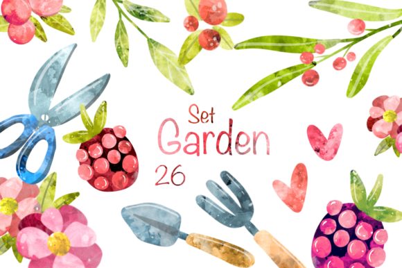 Marvelous Garden Clipart Set & Illustrations