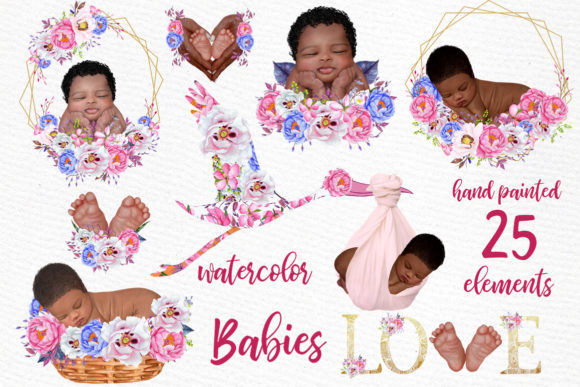 Newborn Clipart Cute Babies & Illustrations