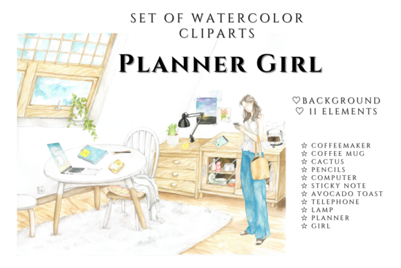 Planner Girl Clipart & Crafting Illustrations