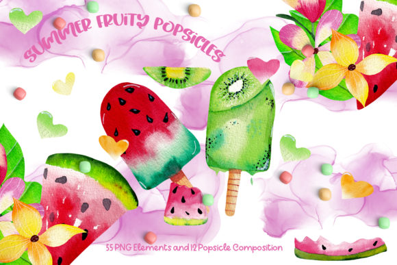 Popsicle Compositions and Elements Illustrations