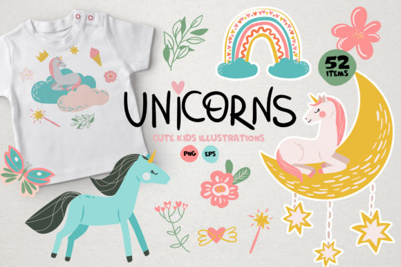Unicorn Baby Illustrations for Branding
