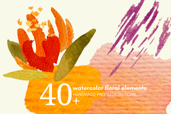Water Color Floral Elements & Illustrations